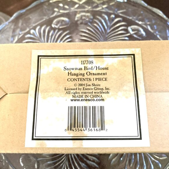 Vtg Enesco Jim Shore Snowman Bird/House #117708 Hanging Ornament - Bird Missing - Picture 9 of 10